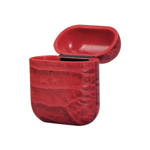 TerraTec Air Box - Tasche für Kopfhöhrer - Polycarbonat - Croco Red - für Apple AirPods (1. Generation, 2. Generation)