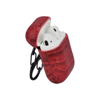 TerraTec Air Box - Tasche für Kopfhöhrer - Polycarbonat - Croco Red - für Apple AirPods (1. Generation, 2. Generation)