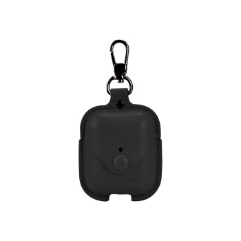 TerraTec Air Box - Tasche für Kopfhöhrer - Polycarbonat - schwarzes Leder - für Apple AirPods (1. Generation, 2. Generation)