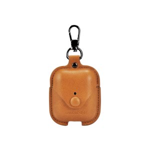TerraTec Air Box - Tasche für Kopfhöhrer - Leder, Polycarbonat - braun - für Apple AirPods (1. Generation, 2. Generation)