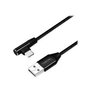 LogiLink USB cable - 24 pin USB-C (M) angled to USB (M)...