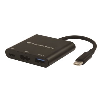 Conceptronic Videoadapter - USB-C männlich zu HDMI, USB Typ A, USB-C weiblich