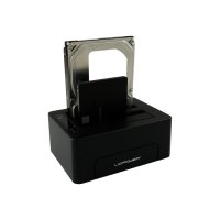 LC Power LC-DOCK-C - HDD-Dockingstation mit Ein/Aus-Schalter Schächte: 2 - 2,5" / 3,5" gemeinsam genutzt (6,4 cm/8,9 cm gemeinsam genutzt) - SATA - 10 GBps - USB 3.1 (Gen 2) - Schwarz