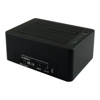 LC Power LC-DOCK-C - HDD-Dockingstation mit Ein/Aus-Schalter Schächte: 2 - 2,5" / 3,5" gemeinsam genutzt (6,4 cm/8,9 cm gemeinsam genutzt) - SATA - 10 GBps - USB 3.1 (Gen 2) - Schwarz