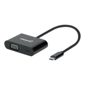 Manhattan USB-C to VGA and USB-C (inc Power Delivery),...