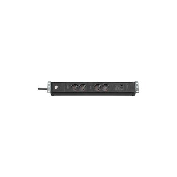 Brennenstuhl 1156057984 - 3 m - 4 AC outlet(s) - Type F - IP20 - Black - 16 A