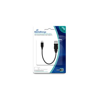 MEDIARANGE MRCS168 - 0,2 m - Micro-USB B - USB A - USB 2.0 - Männlich/Weiblich - Schwarz