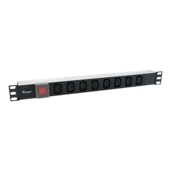 equip Pro - Stromverteilungseinheit (Rack - einbaufähig) - Wechselstrom 220-240 V - 2500 Watt - Eingabe, Eingang IEC 60320 C14 - Ausgangsanschlüsse: 8 (IEC 60320 C13) - 1U - 48.3 cm (19") - 1.8 m Schnur