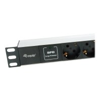 equip Pro - Stromverteilungseinheit (Rack - einbaufähig) - Wechselstrom 220-240 V - 3500 Watt - Eingabe, Eingang CEE 7/7 - Ausgangsanschlüsse: 7 (CEE 7/7, 2 x USB) - 1U - 48.3 cm (19") - 1.8 m Schnur - Deutschland - Schwarz, Silber