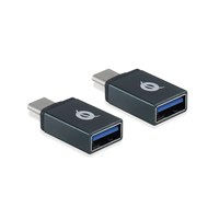 Conceptronic DONN OTG-Adapter für USB-C zu USB-A 2er Pack - USB 3.1 Gen 1 Type-C - USB 3.1 Gen 1 Type-A - Schwarz