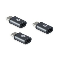 Conceptronic DONN USB-C to Micro USB OTG Adapter 3-Pack - USB 2.0 Type-C - USB 2.0 Micro - Black