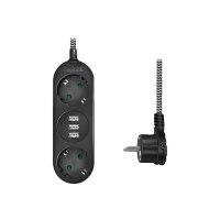 LogiLink LPS262U - 1,5 m - 2 presa(e) AC - Interno - IP20 - 1,5 mm² - Nero