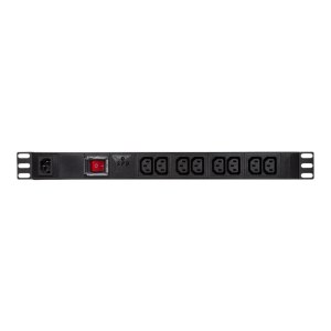 LogiLink PDU8A02 - Basic - 1U - Alluminio - Nero - 8 presa(e) AC - Accoppiatore C13