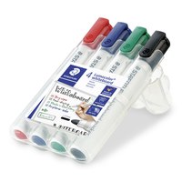 STAEDTLER Lumocolor whiteboard marker in Box - 4 pezzo(i) - Nero - Blu - Verde - Rosso - Tipo di punta - Multicolore - Polipropilene (PP) - 2 mm