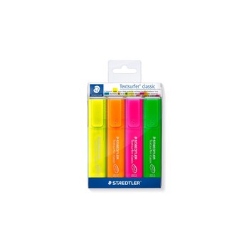 Staedtler 364 P WP4. Menge pro Packung: 4 Stück(e), Schreibfarben: Grün, Orange, Pink, Gelb, Typ der Spitze: Meißel