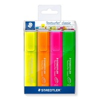 Staedtler 364 P WP4. Menge pro Packung: 4 Stück(e), Schreibfarben: Grün, Orange, Pink, Gelb, Typ der Spitze: Meißel