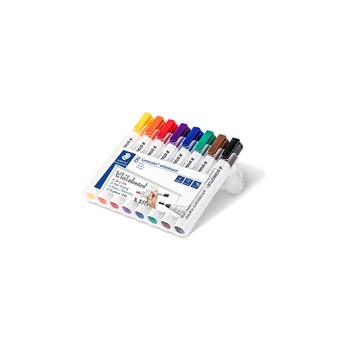 STAEDTLER Lumocolor 351 WP8 - Black - Blue - Brown - Green - Orange - Red - Violet - Yellow - Bullet tip - Multicolour - Polypropylene (PP) - Extra Bold - 2 mm