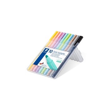 STAEDTLER triplus textsurfer - Textmarker - für Faxpapier, Kohlepapier - verschiedene Pastellfarben - wasserbasierte Tinte - 1-4 mm - fein-breit (Packung mit 10)