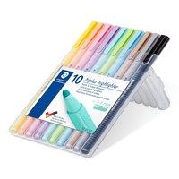 STAEDTLER triplus textsurfer - Textmarker - für Faxpapier, Kohlepapier - verschiedene Pastellfarben - wasserbasierte Tinte - 1-4 mm - fein-breit (Packung mit 10)