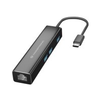 Conceptronic DONN07B - USB 3.2 Gen 1 (3.1 Gen 1) Type-C - RJ-45 - USB 3.2 Gen 1 (3.1 Gen 1) Type-A - 5000 Mbit/s - Nero - Alluminio - Cina