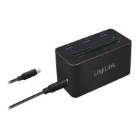 LogiLink UA0370 - Cablato - USB 3.2 Gen 1 (3.1 Gen 1) Type-C - 60 W - 10,100,1000 Mbit/s - Nero - CF - MicroSD (TransFlash) - SD