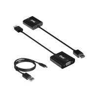 Club 3D CAC-1302 - Adapter - HDMI male to HD-15 (VGA), stereo mini jack, Micro-USB Type B