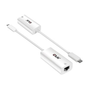 Club 3D Adapter USB 3.2 Typ C> RJ-45 Gigabit LAN St/Bu - Adattatore - Digitale/dati