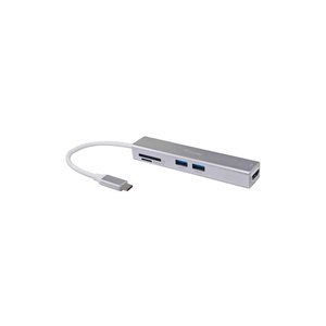 Equip USB-Hub USB-C St -> 5x USB 3.0 Bu 0.15cm 4K/30Hz sw