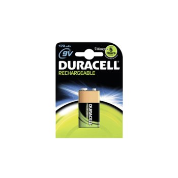 Duracell 056008 - Batteria ricaricabile - Nichel-Metallo Idruro (NiMH) - 9 V - 1 pezzo(i) - 170 mAh - 26 mm