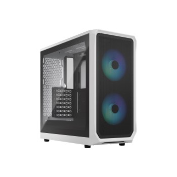 Fractal Design Focus 2 RGB - Tower - ATX - Seitenteil mit Fenster (gehärtetes Glas) - keine Spannungsversorgung (ATX) - White TG Clear Tint - USB/Audio