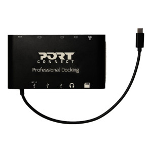 PORT Designs 901906 - USB 3.2 Gen 1 (3.1 Gen 1) Type-C - HDMI,RJ-45,USB 3.2 Gen 1 (3.1 Gen 1) Type-A,USB 3.2 Gen 1 (3.1 Gen 1) Type-C,VGA,mini DisplayPort - 3840 x 2160 Pixel - MMC,MicroSD (TransFlash),SD - 5000 Mbit/s - Nero