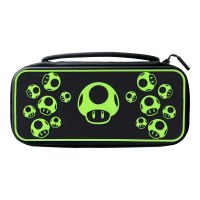 PDP Plus Glow - Tasche für Spielekonsole - leuchtet im Dunklen - 1-Up Mushroom - für Nintendo Switch Lite, OLED