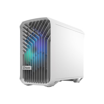 Fractal Design Torrent Nano - Tower - Mini-DTX - Seitenteil mit Fenster (gehärtetes Glas) - keine Spannungsversorgung (ATX) - white RGB clear tint - USB/Audio