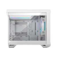 Fractal Design Torrent Nano - Tower - Mini-DTX - Seitenteil mit Fenster (gehärtetes Glas) - keine Spannungsversorgung (ATX) - white RGB clear tint - USB/Audio