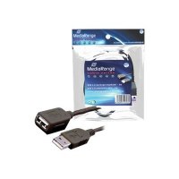 MEDIARANGE MRCS111 - 3 m - USB A - USB A - Maschio/Femmina - Nero