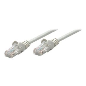 Intellinet Network Patch Cable, Cat5e, 3m, Grey, CCA, U/UTP, PVC, RJ45, Gold Plated Contacts, Snagless, Booted, Lifetime Warranty, Polybag