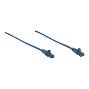 Intellinet Network Patch Cable, Cat6, 0.5m, Blue, CCA, U/UTP, PVC, RJ45, Gold Plated Contacts, Snagless, Booted, Lifetime Warranty, Polybag - Patch-Kabel - RJ-45 (M) zu RJ-45 (M) - 45 cm - UTP - CAT 6 - geformt, ohne Haken - Blau