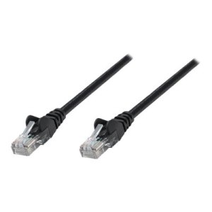 IC Intracom Intellinet Network Patch Cable, Cat6, 15m, Black, CCA, U/UTP, PVC, RJ45, Gold Plated Contacts, Snagless, Booted, Lifetime Warranty, Polybag