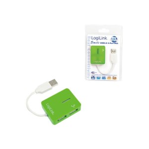 LogiLink USB 2.0 4-Port Hub - 480 Mbit/s - Verde -...