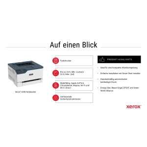 Xerox C230 - Drucker - Farbe - Duplex - Laser - 216 x 340 mm - 600 x 600 dpi - bis zu 22 Seiten/Min. (einfarbig)/