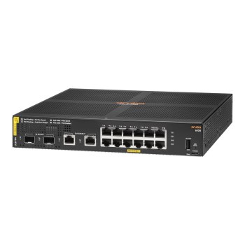 HPE Aruba 6100 12G Class4 PoE 2G/2SFP+ 139W Switch - Switch - managed - 12 x 10/100/1000 (PoE+) + 2 x 1 Gigabit / 10 Gigabit SFP+ + 2 x 1000Base-T - an Rack montierbar - PoE+ (139 W)