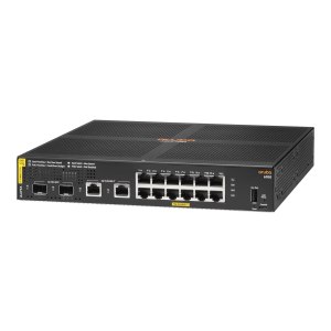 HPE Aruba 6100 12G Class4 PoE 2G/2SFP+ 139W Switch - Switch - gestito - 12 x 10/100/1000 (PoE+) + 2 x 1 Gigabit / 10 Gigabit SFP+ + 2 x 1000Base-T - montabile su rack - PoE+ (139 W)