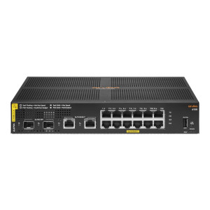 HPE Aruba 6100 12G Class4 PoE 2G/2SFP+ 139W Switch - Switch - managed - 12 x 10/100/1000 (PoE+) + 2 x 1 Gigabit / 10 Gigabit SFP+ + 2 x 1000Base-T - an Rack montierbar - PoE+ (139 W)