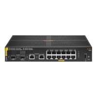 HPE Aruba 6100 12G Class4 PoE 2G/2SFP+ 139W Switch - Switch - gestito - 12 x 10/100/1000 (PoE+) + 2 x 1 Gigabit / 10 Gigabit SFP+ + 2 x 1000Base-T - montabile su rack - PoE+ (139 W)