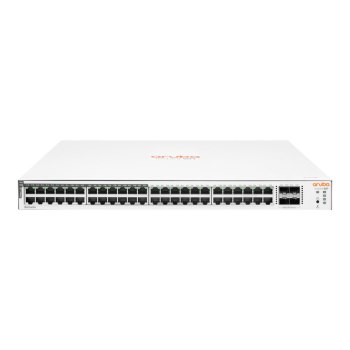 HPE Networking Instant On 1830 48G 24p Class4 PoE 4SFP 370W Switch - Switch - Smart - 24 x 10/100/1000 + 24 x 10/100/1000 (PoE+) + 4 x Gigabit SFP - Desktop, an Rack montierbar - PoE+ (370 W)