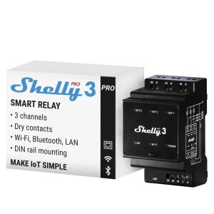 Shelly Pro 3 Smart Switch Actuator 3-Channel LAN/WLAN DIN...