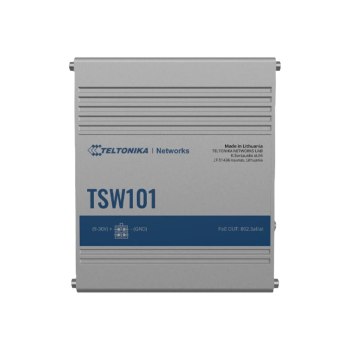 Teltonika TSW101 - Switch - 5 x 10/100/1000 - an DIN-Schiene montierbar, wandmontierbar - PoE+ - DC