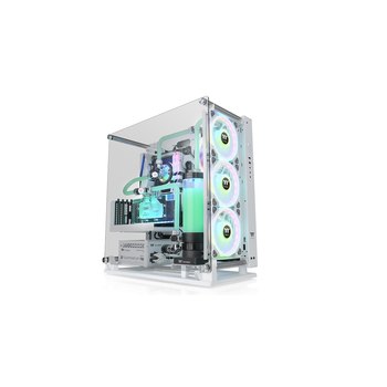 Thermaltake Core P3 TG Pro Snow - Mid tower - E-ATX - Seitenteil mit Fenster (gehärtetes Glas) - keine Spannungsversorgung (PS/2) - weiß - USB/Audio