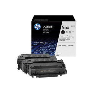 HP 55X - confezione da 2 - alta resa - nero - originale - LaserJet - cartuccia toner (CE255XD)