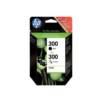 HP 300 - 2er-Pack - Schwarz, Farbe (Cyan, Magenta, Gelb)